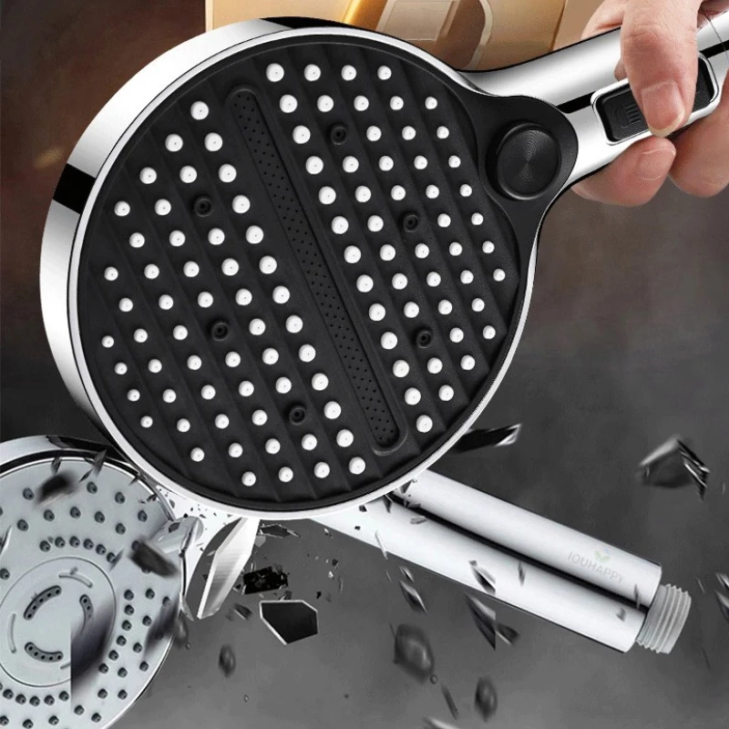 

Rainfall Shower Head with Filter Handheld 3 Jet Modes High Pressure Shower Head Large Water Flow Spray Bathroom Accessories
