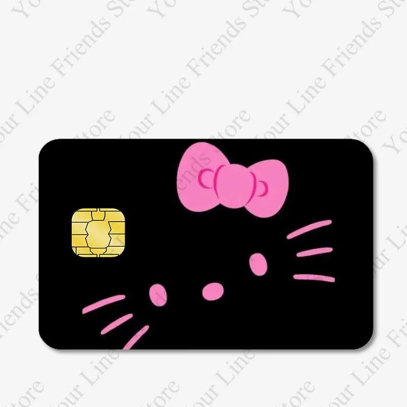 New Hello Kittys Credit Debit Card Sticker Kawaii My Melody Poker Sticker Cartoon Waterproof Stickers Big Small Chip Sticker