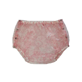 Langkee Haian 성인용 요실금 플라스틱 기저귀 바지, ABDL TPU 핑크 만화 그리드