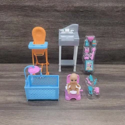 Educational Toy Baby Doll Accessories Wash Tank Bed Toilet Dinner Chair Cutlery Life Houseware Playhouse Toy Set Doll Playset