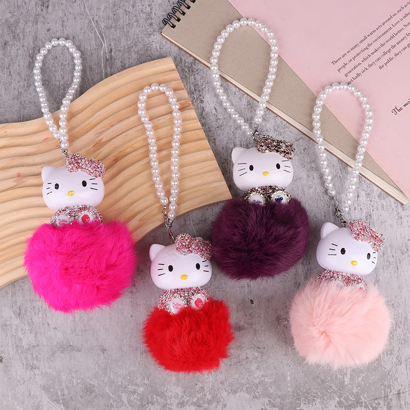 

Kawaii Hello Kittys плюшевая Подвеска для автомобиля аниме Kt Cat Hairball алмазные украшения подвеска на зеркало заднего вида Автомобильные аксессуары для декора