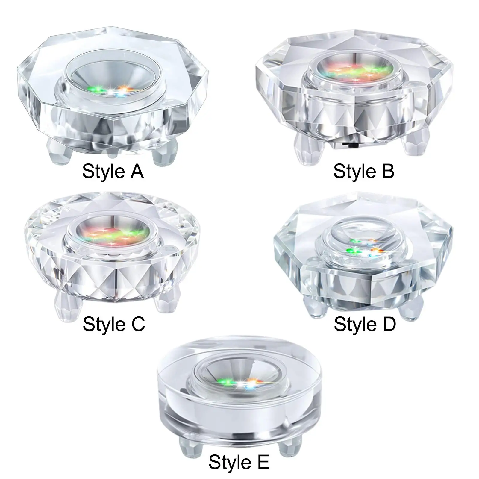 LED Lamp Base Crystal USB Powered Color Changing Stand for Bar Acrylic Glass Room Leds Decoration