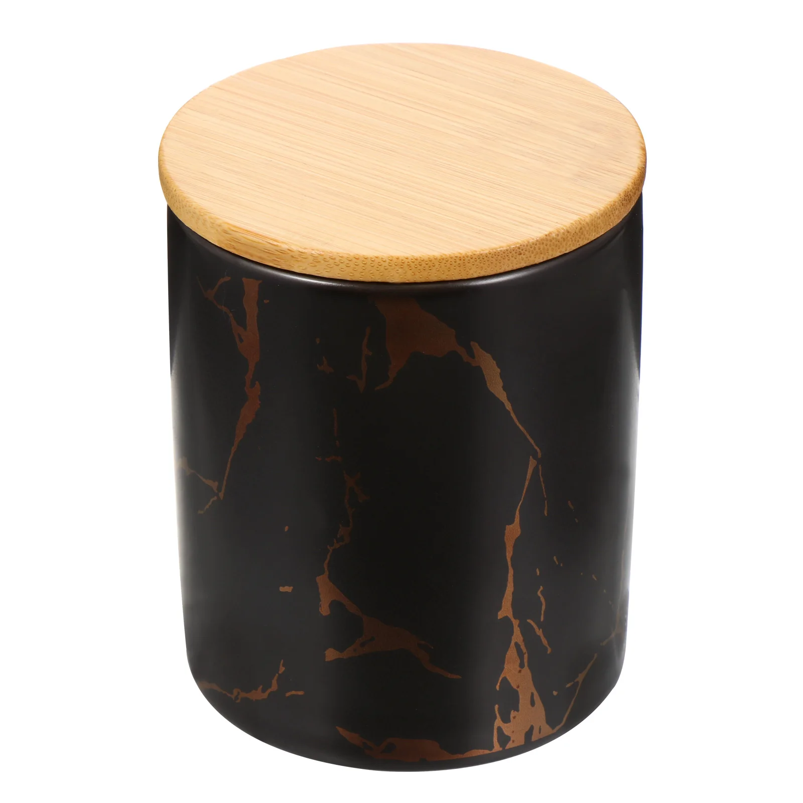 

Sealed Jar Ceramic Containers Large Kitchen Storage Marble Effect Black Ceramics Reusable Bamboo Cover Food Containers