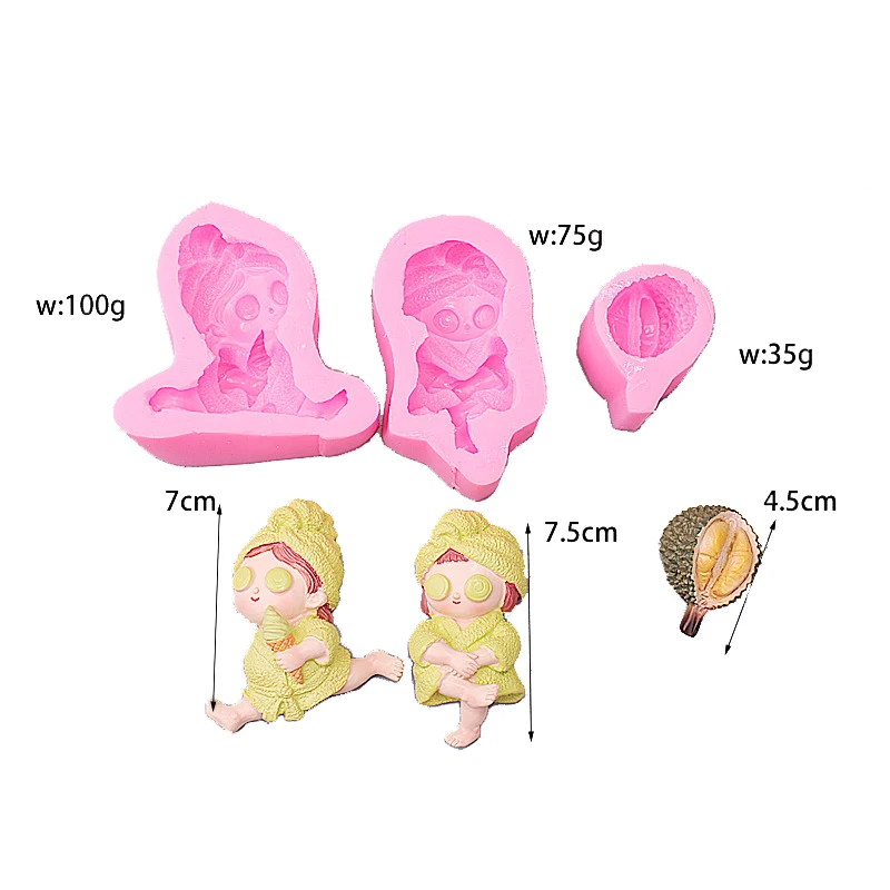 Pajama Girl Gypsum Cooking Tools Cake Decorating Silicone Mold For Baking Of Kitchen Accessories Fondant Sugar Craft Candy