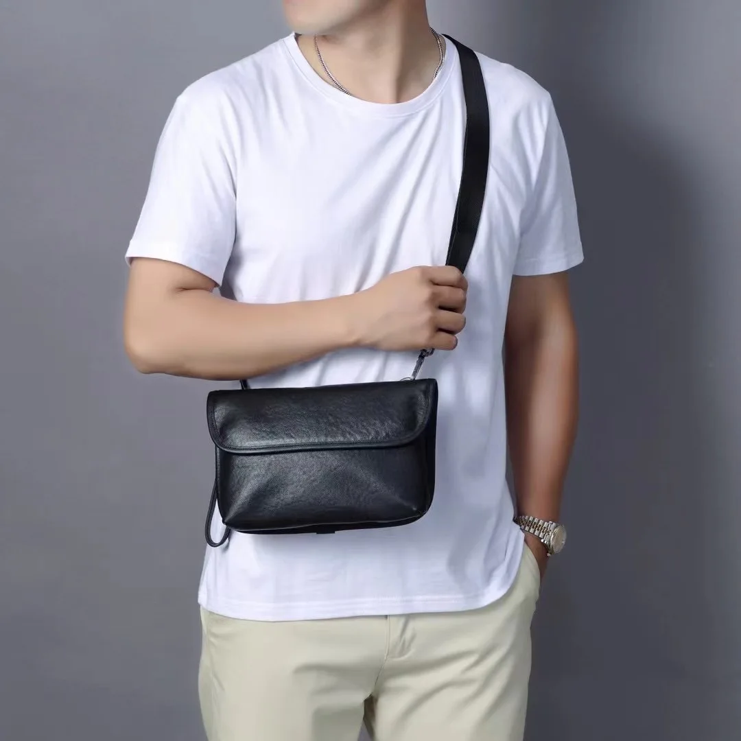 Stylish Men's Leather Crossbody Bag Shoulder Messenger Bag