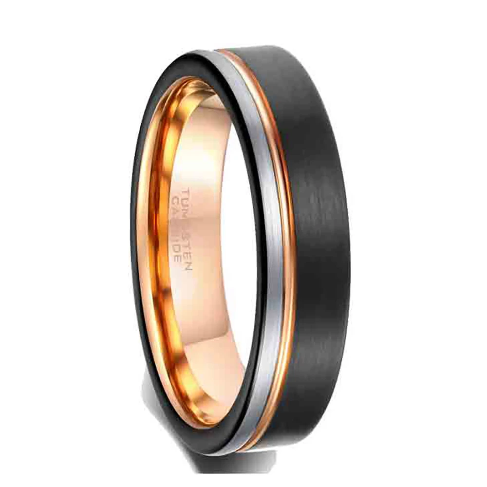 Mode 6/8mm Schwarz Tricolor Wolfram Stahl Ring für Männer Frauen Hartmetall Verlobungsringe Hochzeit Bands Schmuck Zubehör – Detail 7