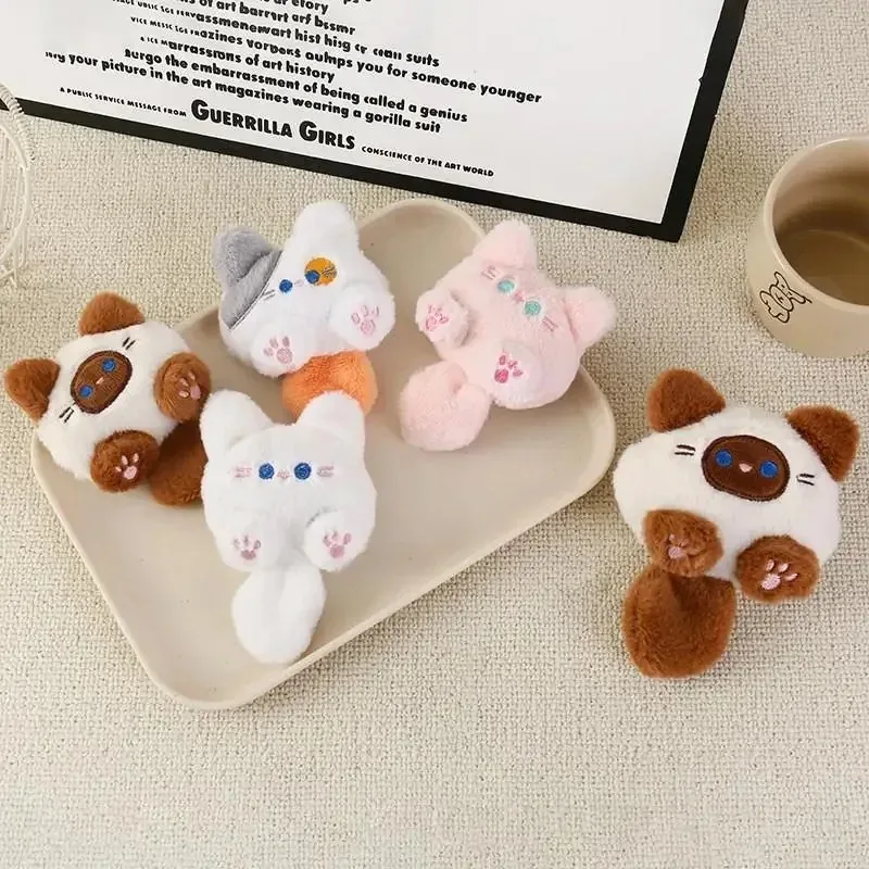 3 Chaveiros de Gato com Laço de Poliéster Macio, Pingente Encantador para Mochilas e Bolsas, Acessório de Chaveiro, Presente de Feriado