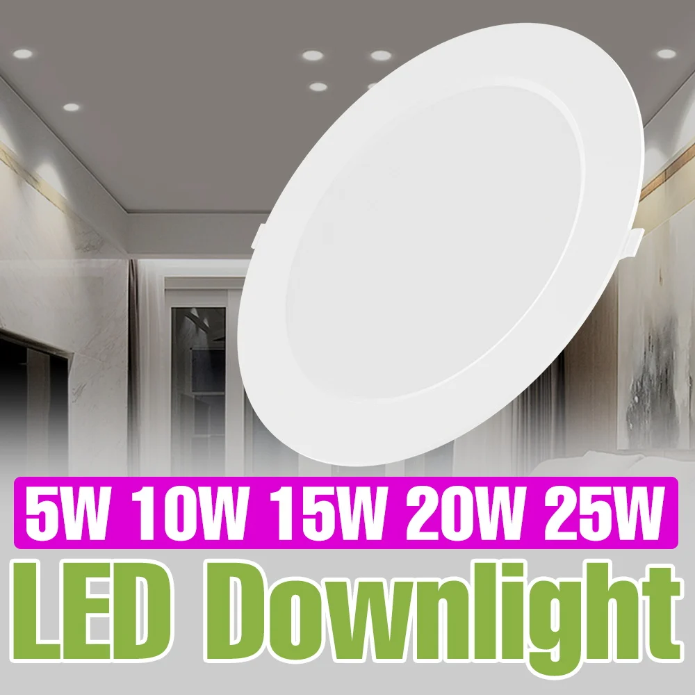 

25W LED Downlight Round Recessed Ceiling Lamp 220V Indoor Spotlights For Home Kitchen Storage Bedroom Foyer Study Soft Lighting