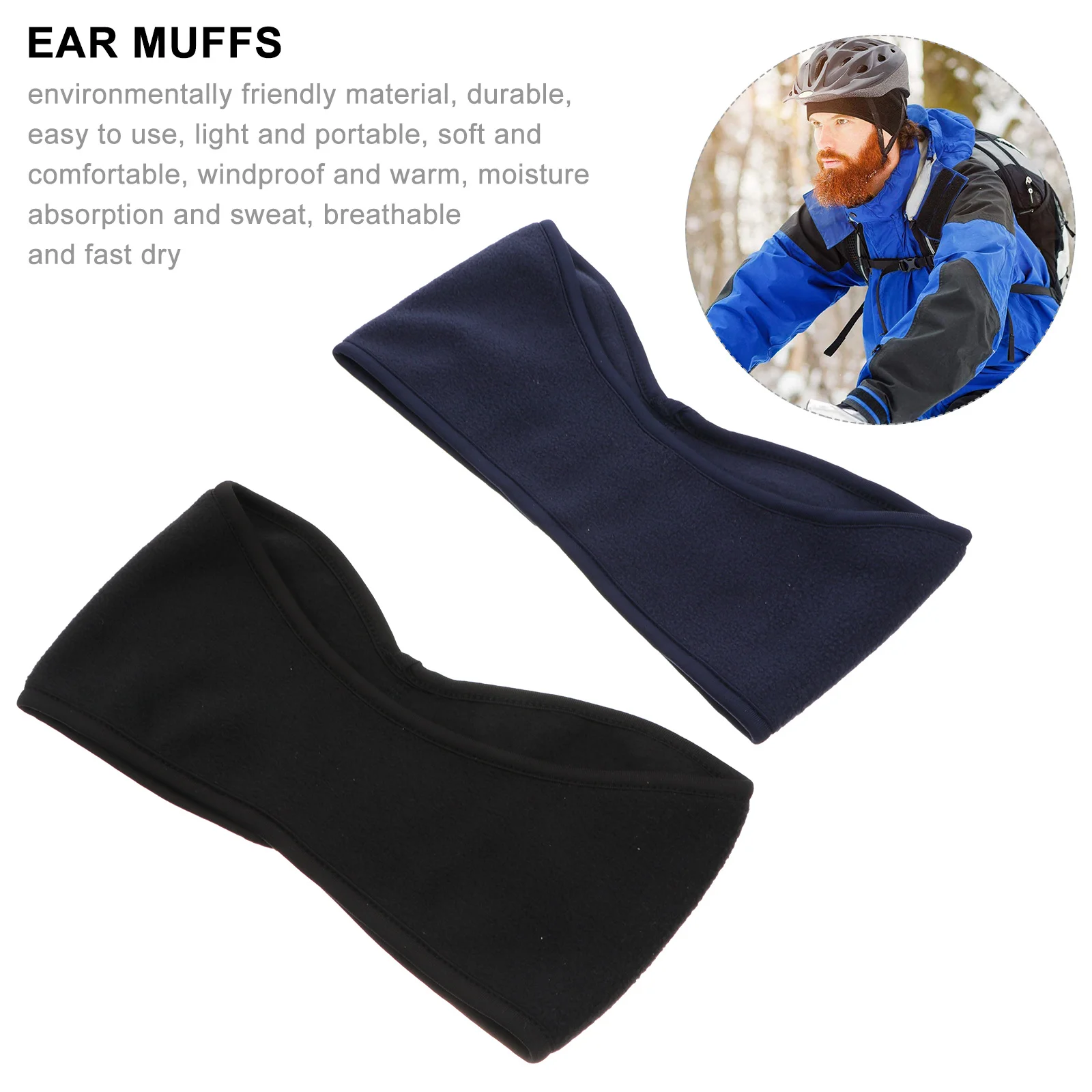 

2Pcs Warm Earmuffs Unisex Sports Headband Practical Gift for Enthusiasts Stretchy Winter Wrap Cost-Effective Anti-Slip
