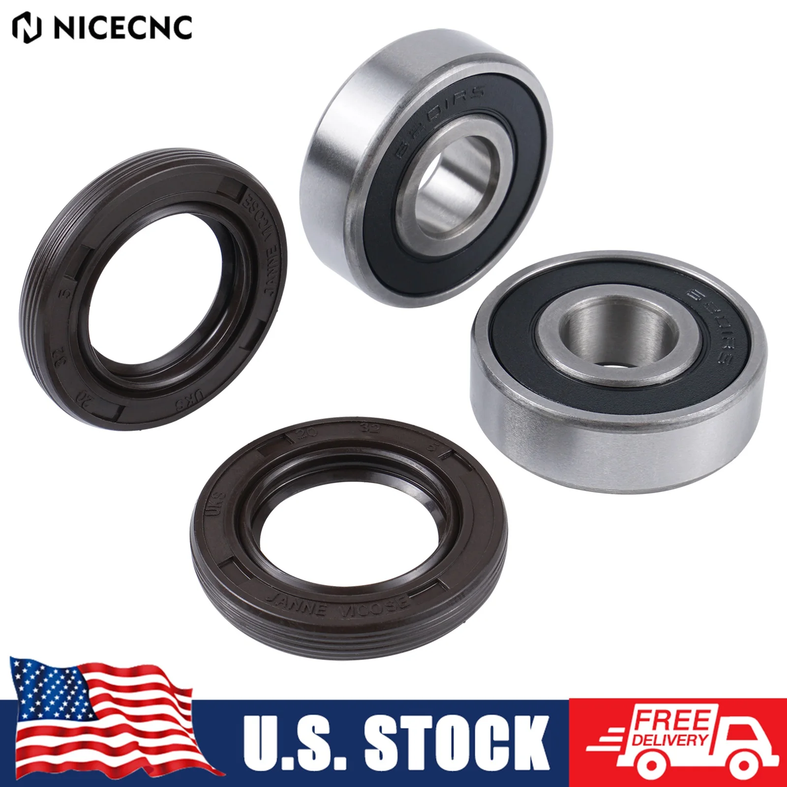 NICECNC For Yamaha YZ85 2002-2018 YZ80 1993-2001 YZ 80 85 Motorcycle Front Wheel Bearings Hub Oil Seals Set 93306-20120-00