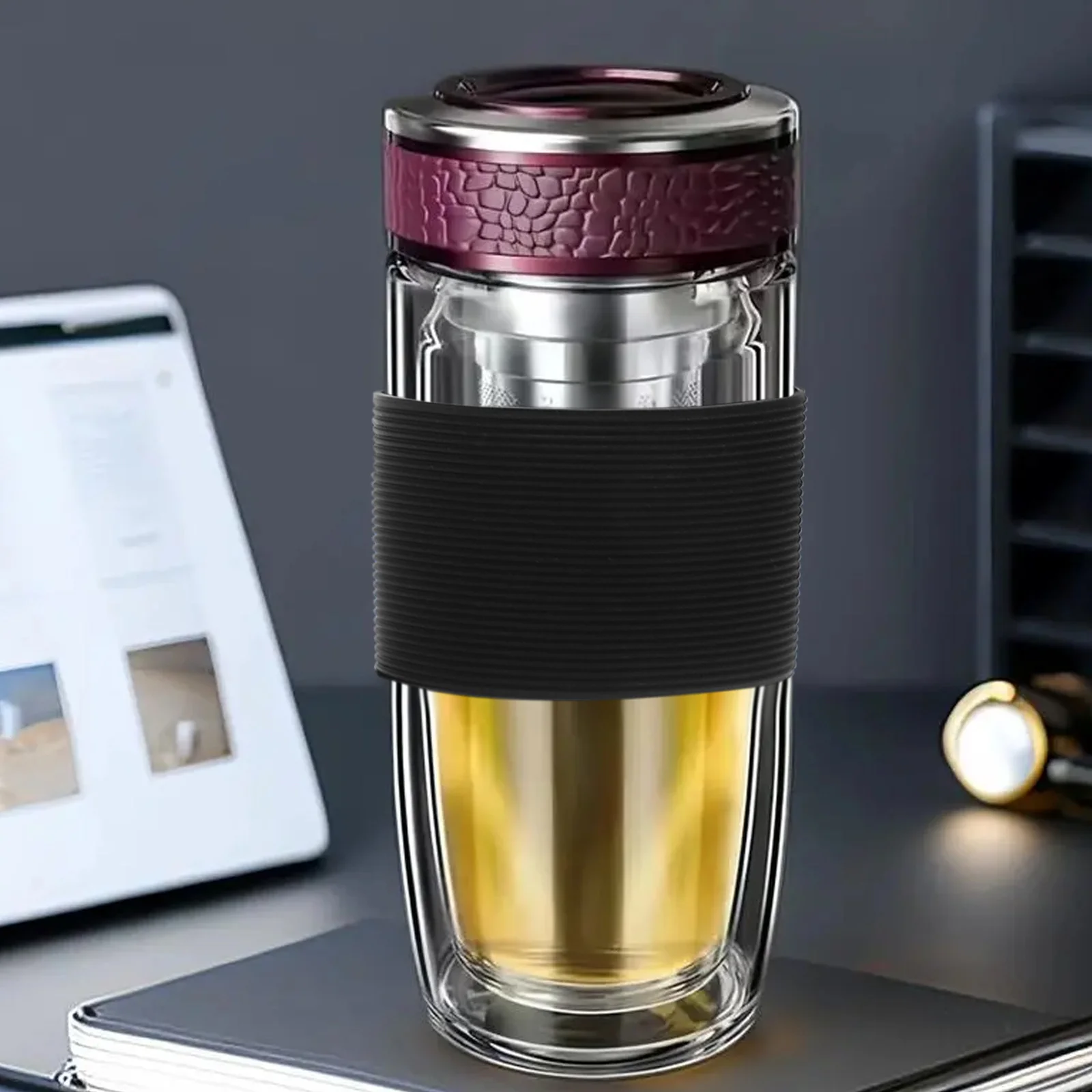 

10Pcs Silicone Coffee Cup Sleeve Heat Resistant Nonslip Protector Insulated Mug Covers for Hot Cold Drinks 6.5cm