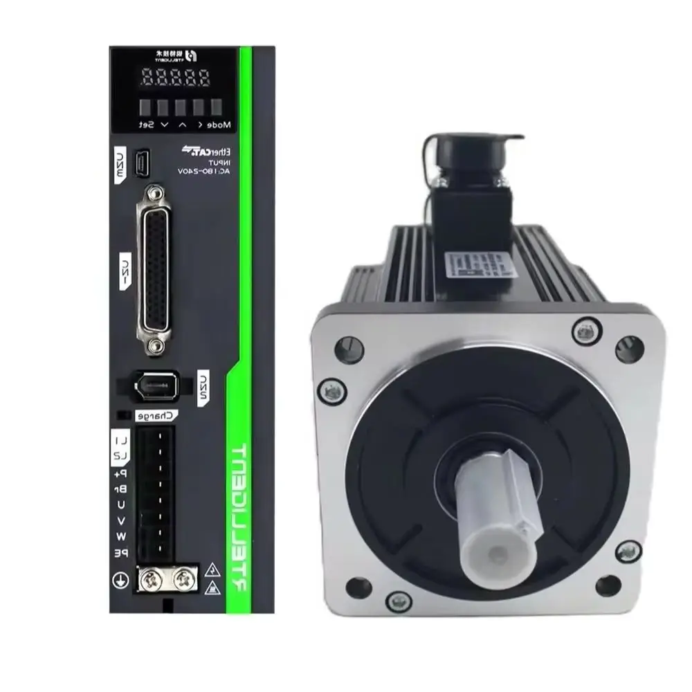 130mm 1KW 1.5KW 2KW 2.6KW 2.3KW 3.8KW 17Bit 23Bit  Ethercat Nema51 Optical Multi Absolute Encoder R6LE AC Servo Motor Driver Kit