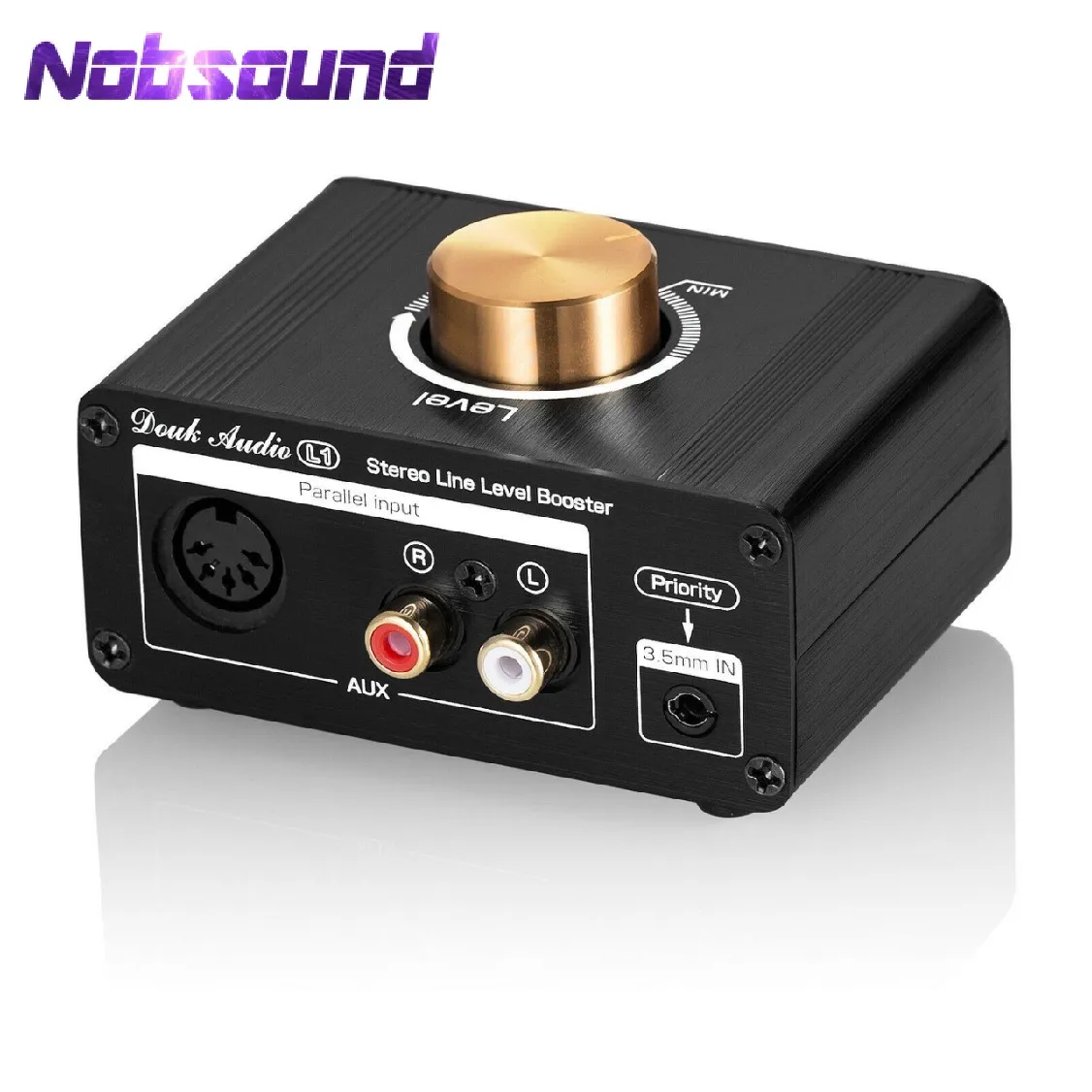 Nobsound HiFi Stereo Line Level Pre-Amplifier Mini Audio Signal Booster 20dB High-gain Preamp Volume Control for Ipod MP3 Phone