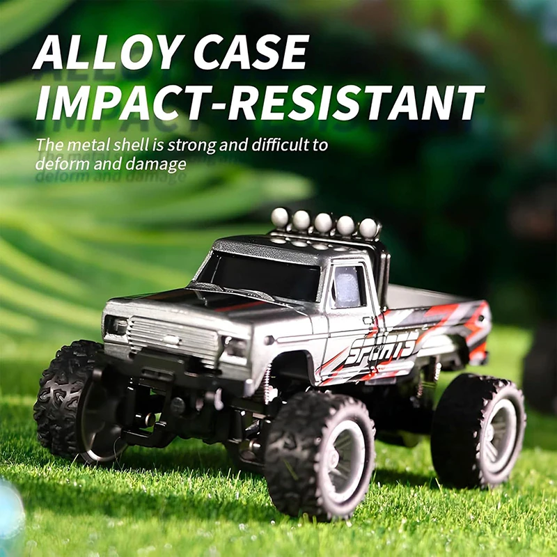 Mini Rc Truck With Trailer Mobile App Controlable 1:64 Metal Alloy Proportional Remote Control Car Christmas Gift 2.4GHz