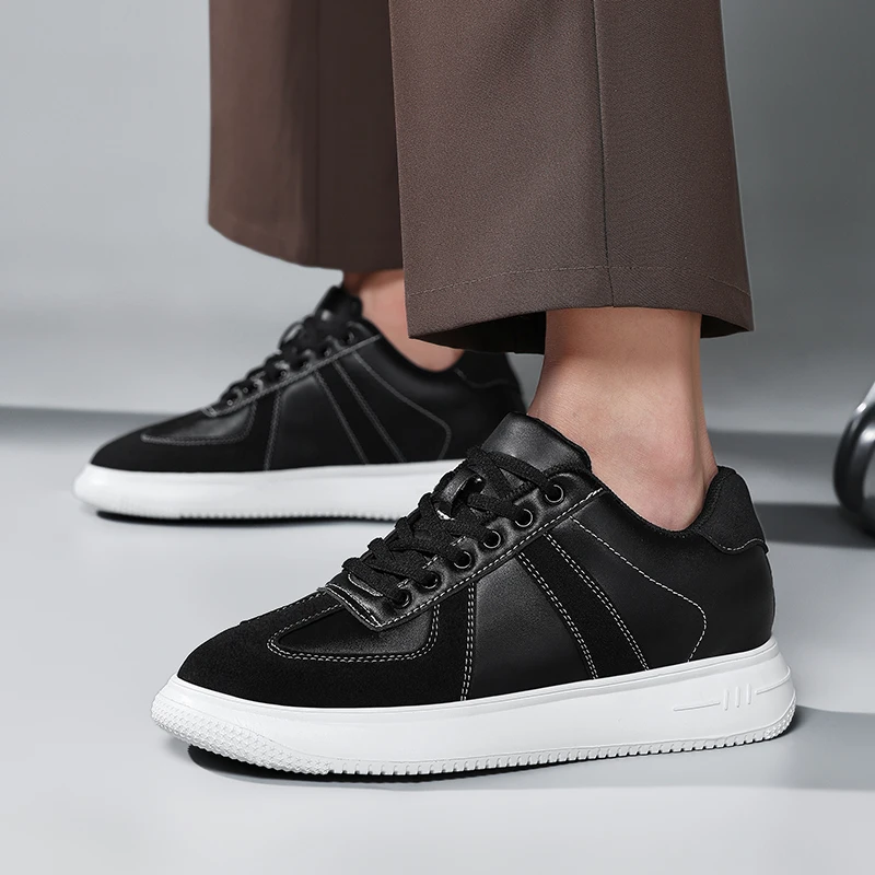 New Invisible Height-increasing Shoes for Men,  Sports Shoes,White Leather Sports Shoes for Men,Enlarged Sizes 38-46