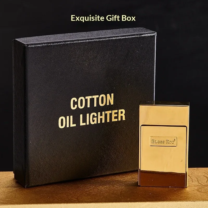 Pulling style light luxury lighter with retro large capacity metal embossing craftsmanship and personalized igniter