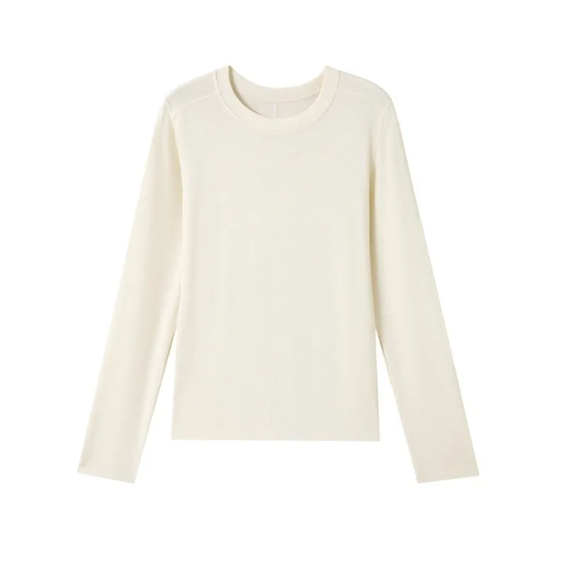 2026 Spring Summer Tencel Wool Midline Base Sweater Lanjing Tencel Long Sleeve T Shirt Inner Top for Women view 6