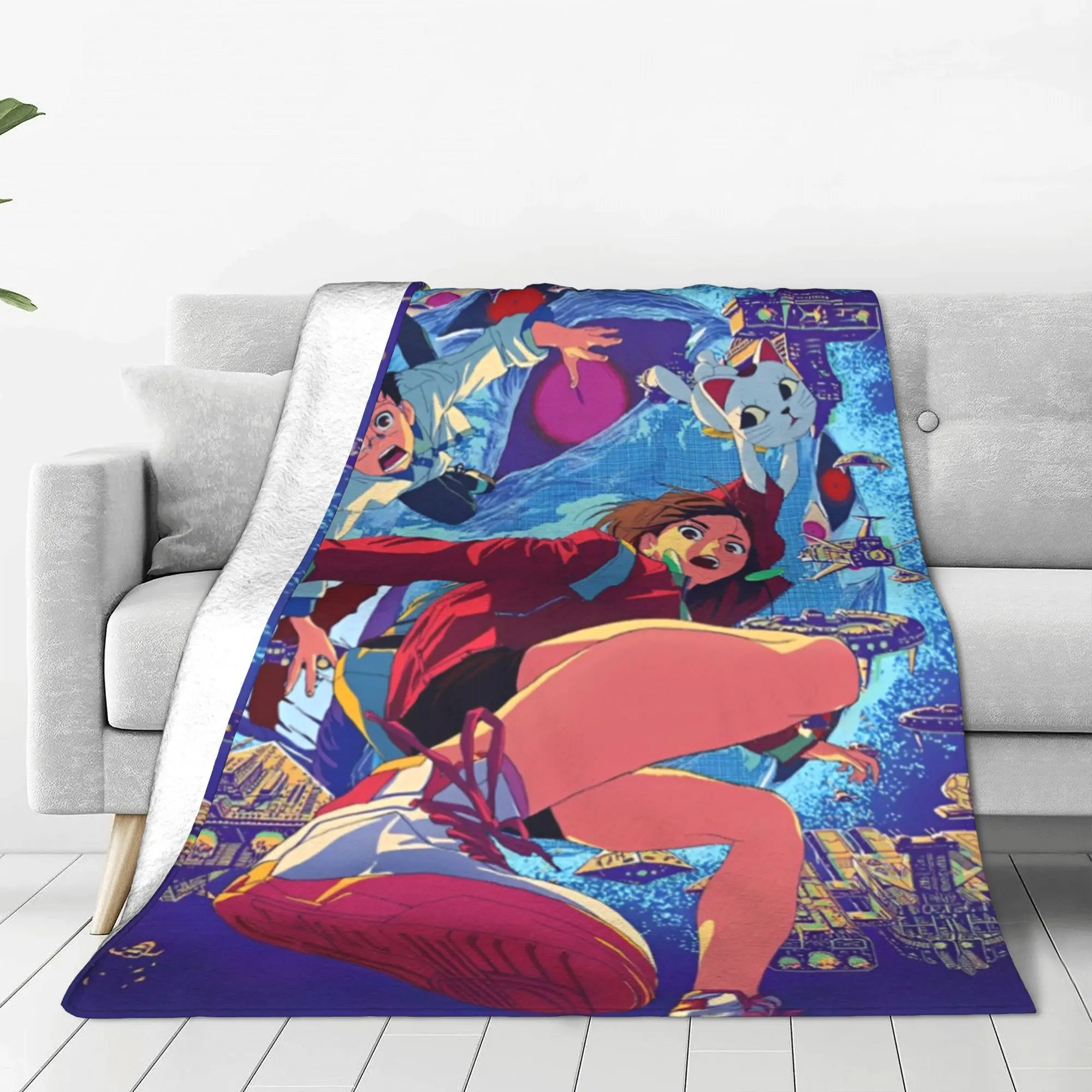 Dandadan Anime Ayase Momo Okarun Fleece Throw Blanket Manga Japan Blankets for Sofa Couch Warm Plush Thin Quilt Portable