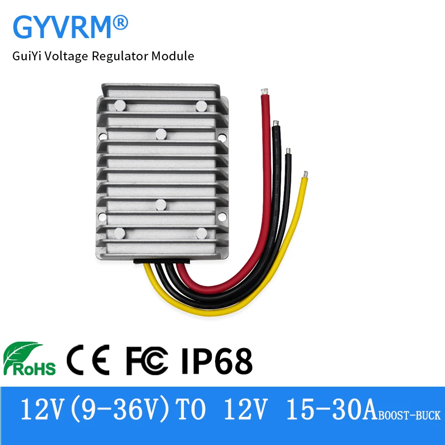 

DC DC 12V Stabilizer 9-36V to 12V 15A 20A 25A 30A Buck Boost Converter 12V to 12V 30A 360W Power IP68 Waterproof Model