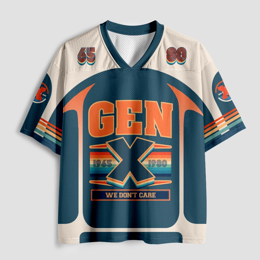 2026 new unisex mesh T-shirt V-neck lightweight breathable polyester mesh retro nostalgic printed casual sportswear