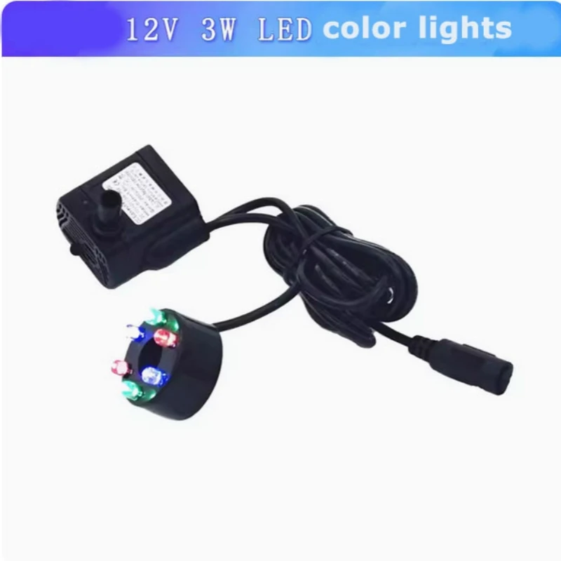 

Underwater 6LED Light Ring DC 12V Aquarium Submersible Fountain Pond Brushless Pool Water Pump With light For Fountain Fish Pond