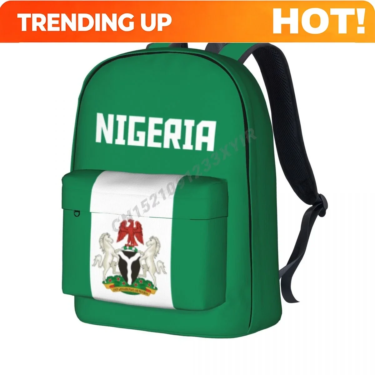 Custom Bag Unisex Backpack Nigeria Flag Nigerian Stitch Schoolbag Messenger Bag Case Laptop Travel Bag Mochila Gift