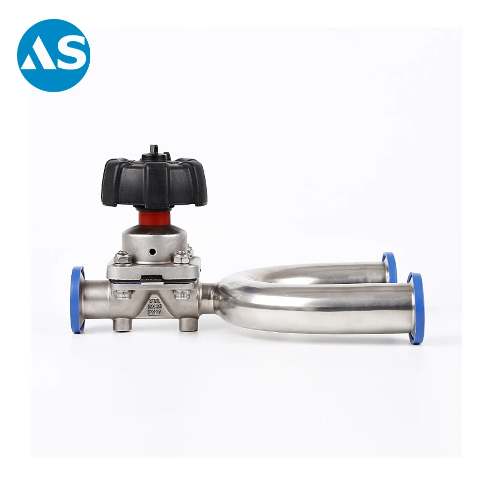 Stainless Steel High Quality U Shape Three Way Manual Control Diaphragm Valve