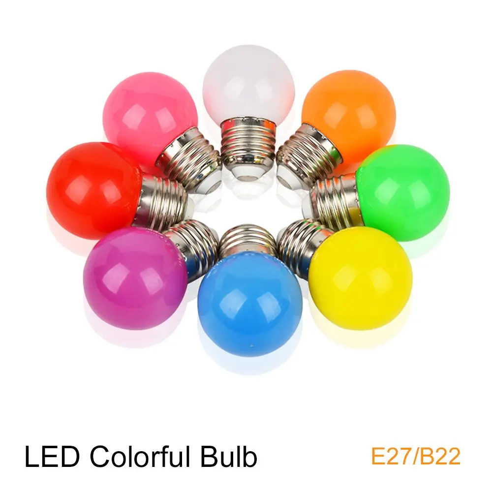 3W Home Decor Flashlight LED Bulb E27 B22 G45 Lamp Colorful Light