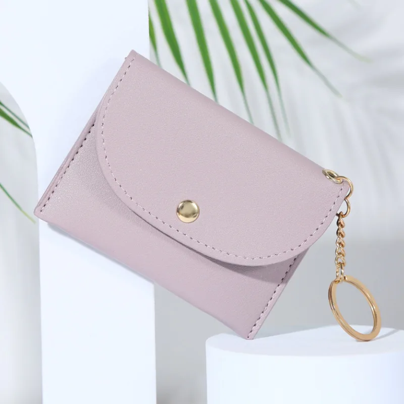 Fashionable New Envelope Card Bag Women's Purse Simple Fashion Classic Solid Color Zipper Purse Female Ins Portable