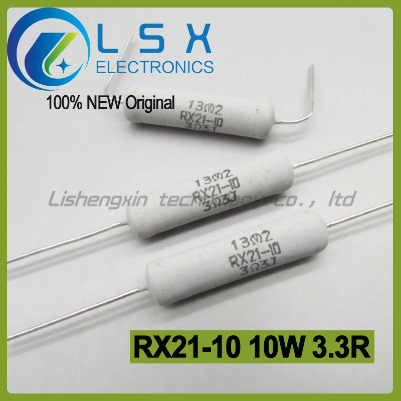 

10pcs RX21-10 10W 3.3R 3R3J 5% power load ceramic cement wire winding resistor New and Original