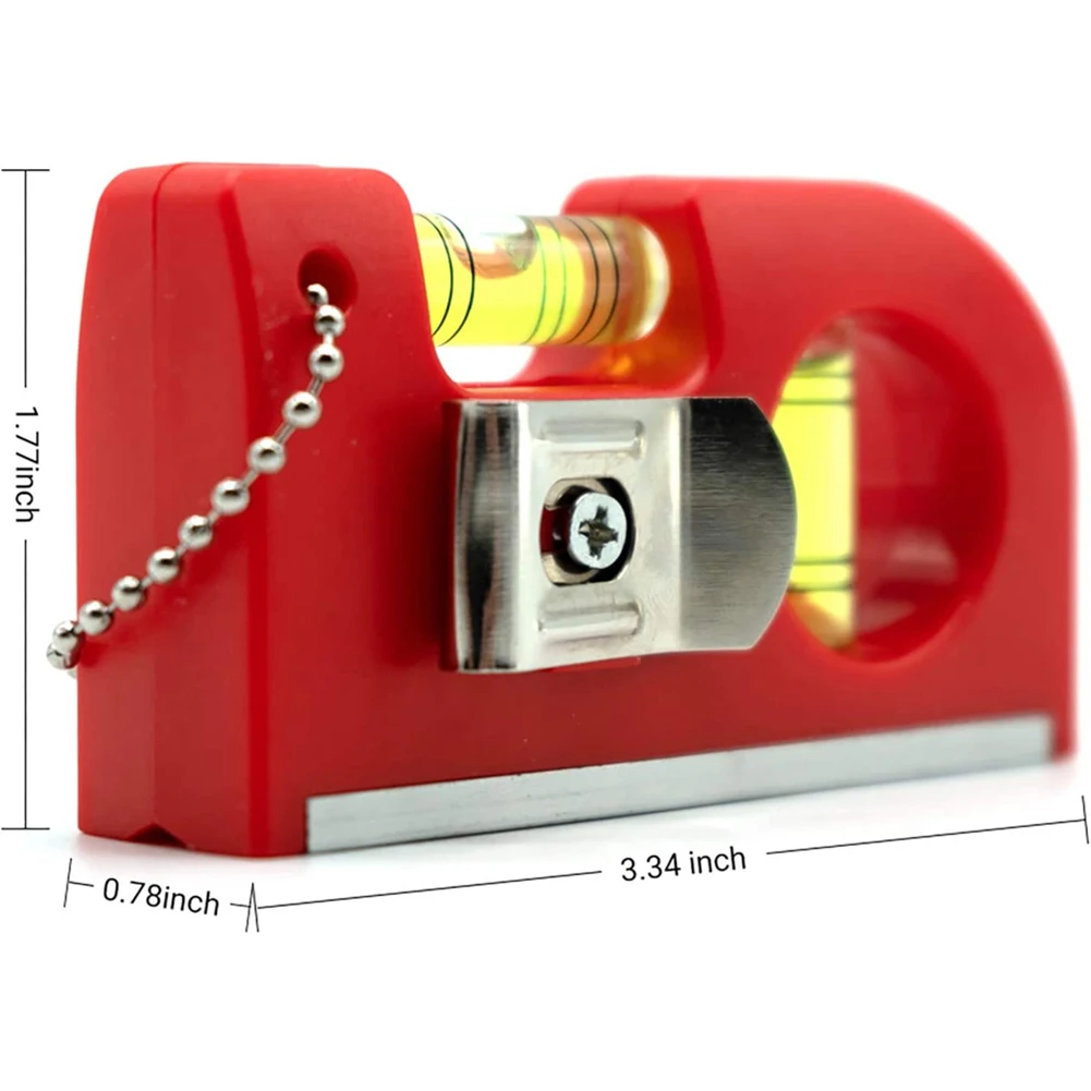 2In1 Mini Pocket Level With Metal Chain Hook For Determining Horizontal Vertical Key Chain Level Woodworking Tools Leveller