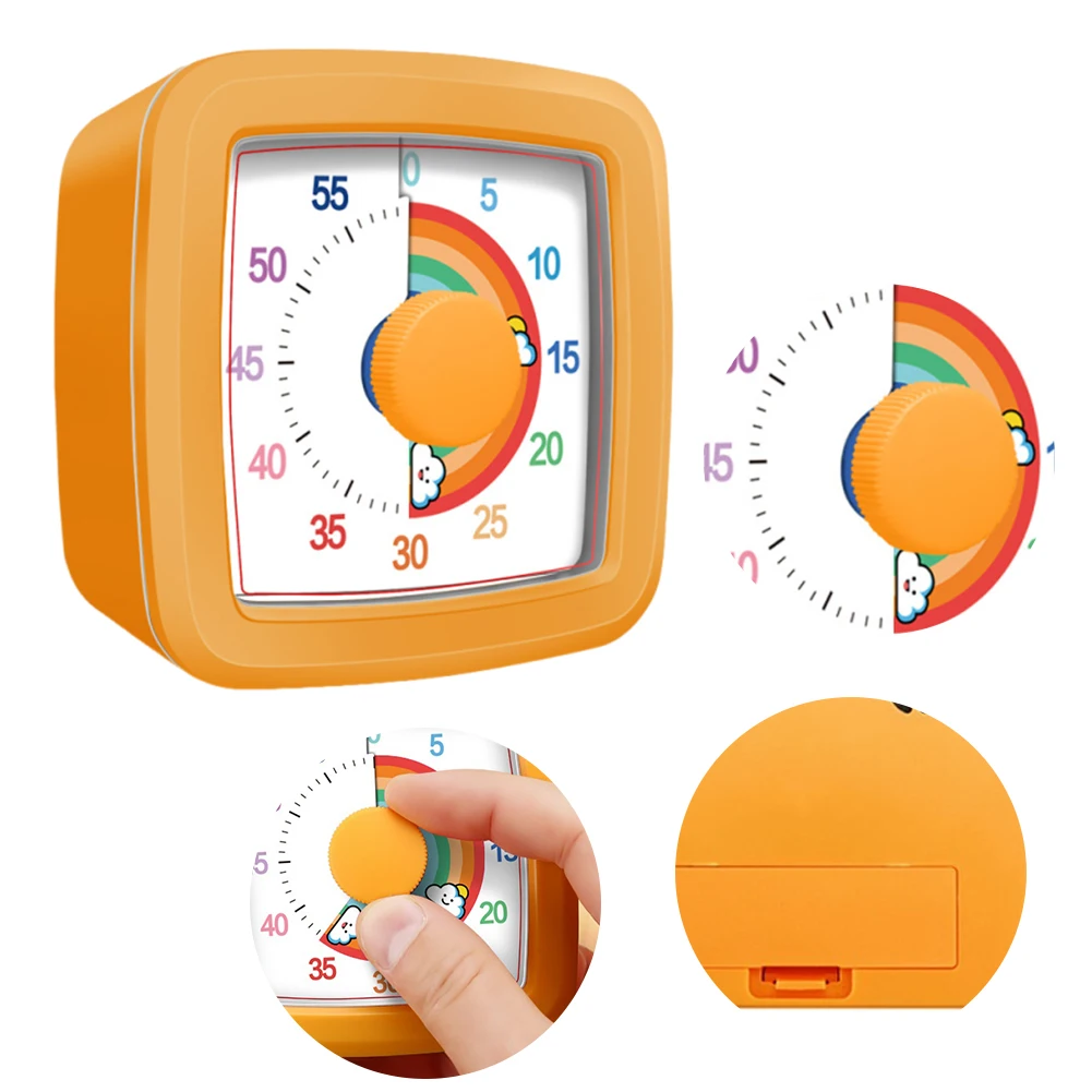 

Маленький визуальный таймер с питанием от батареи, Радужный таймер напоминания, многоцелевой милый таймер для домашнего офиса, школьные принадлежности