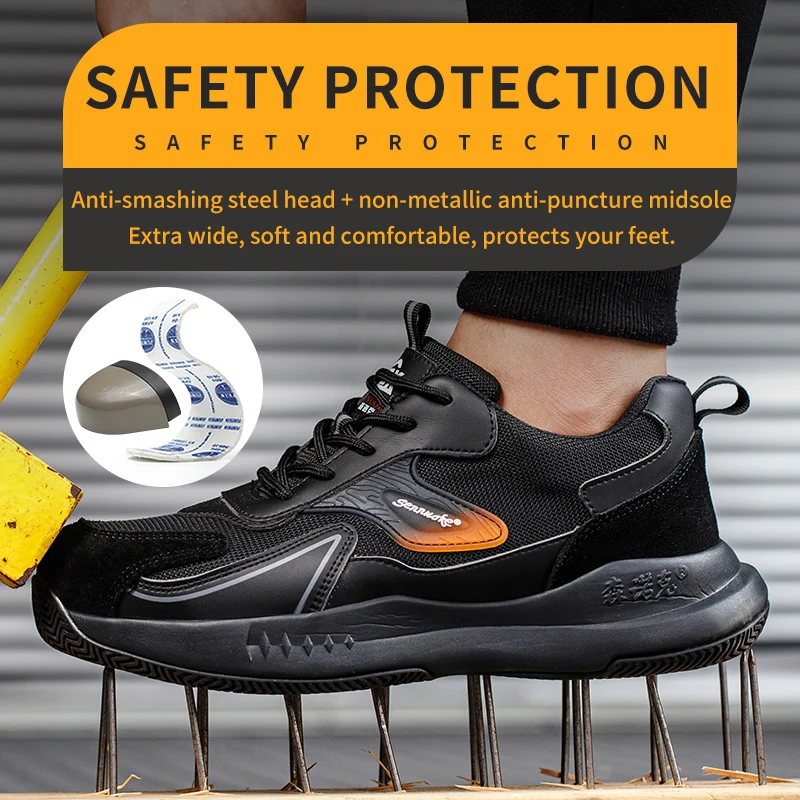 Safety Shoes Men for Work Lightweight Sport Sneakers Steel Toes  Safety Tennis Protection for the Feet Original