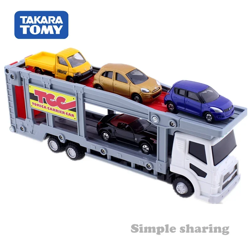 Takara Tomy Tomica Wereld Tomica Carrier Auto Set Met 4 Nissan, Suzuki, Toyota, speelgoed Motor Voertuig Diecast Metaal Model