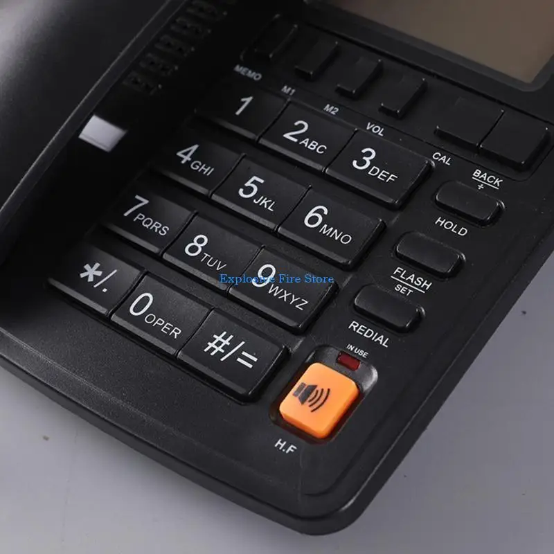 C4DB Desktop Corded Telephone for Home Landline Telephone Big Buttons LCD Display
