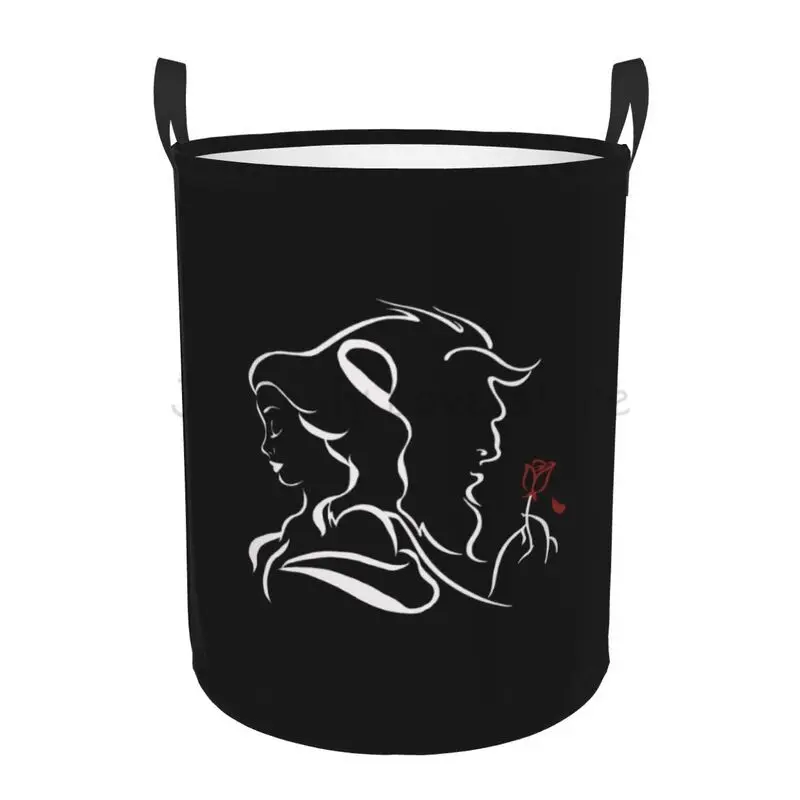 سلة غسيل مستديرة من Beauty Within The Beast، سلة تخزين قابلة للطي، صندوق منظم لتخزين الملابس للنوم المنزلي