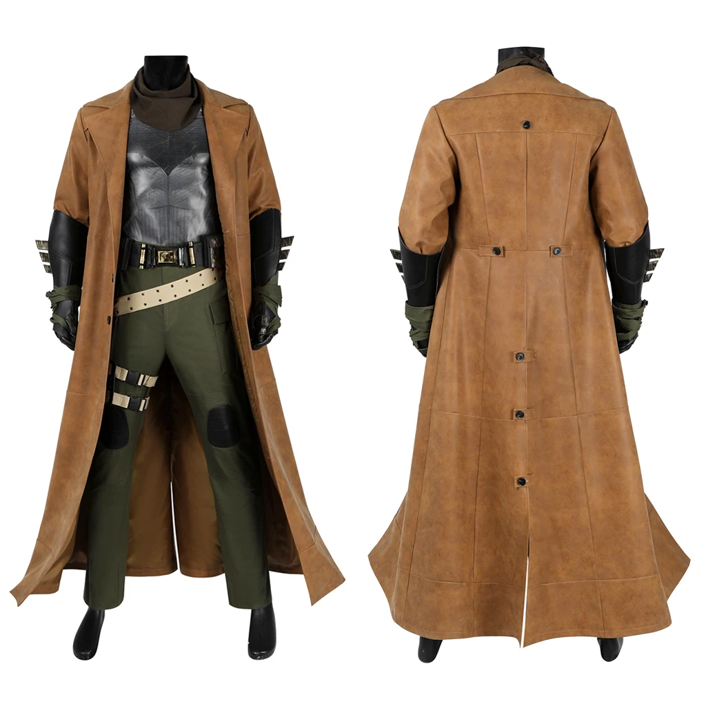 Nightmare Ben Affleck Cosplay Costume Bruce Brown Coat Accessory Battle Suit Zack Snyder Movie Costume Men Halloween Outfit