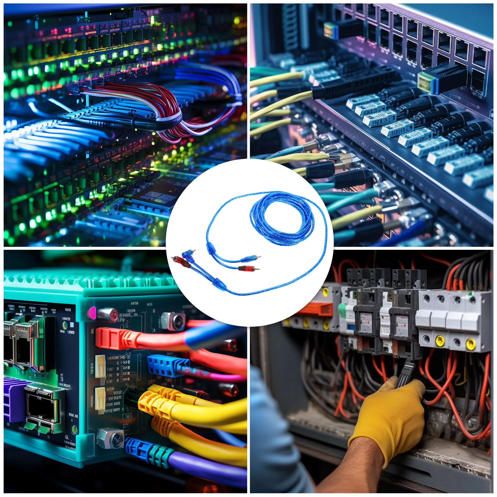 

5M Dual To Dual Rca Audio Cable For Car Amplifier Rubber Copper Material Stable Signal Transmission Rca Audio Cable Auxiliary