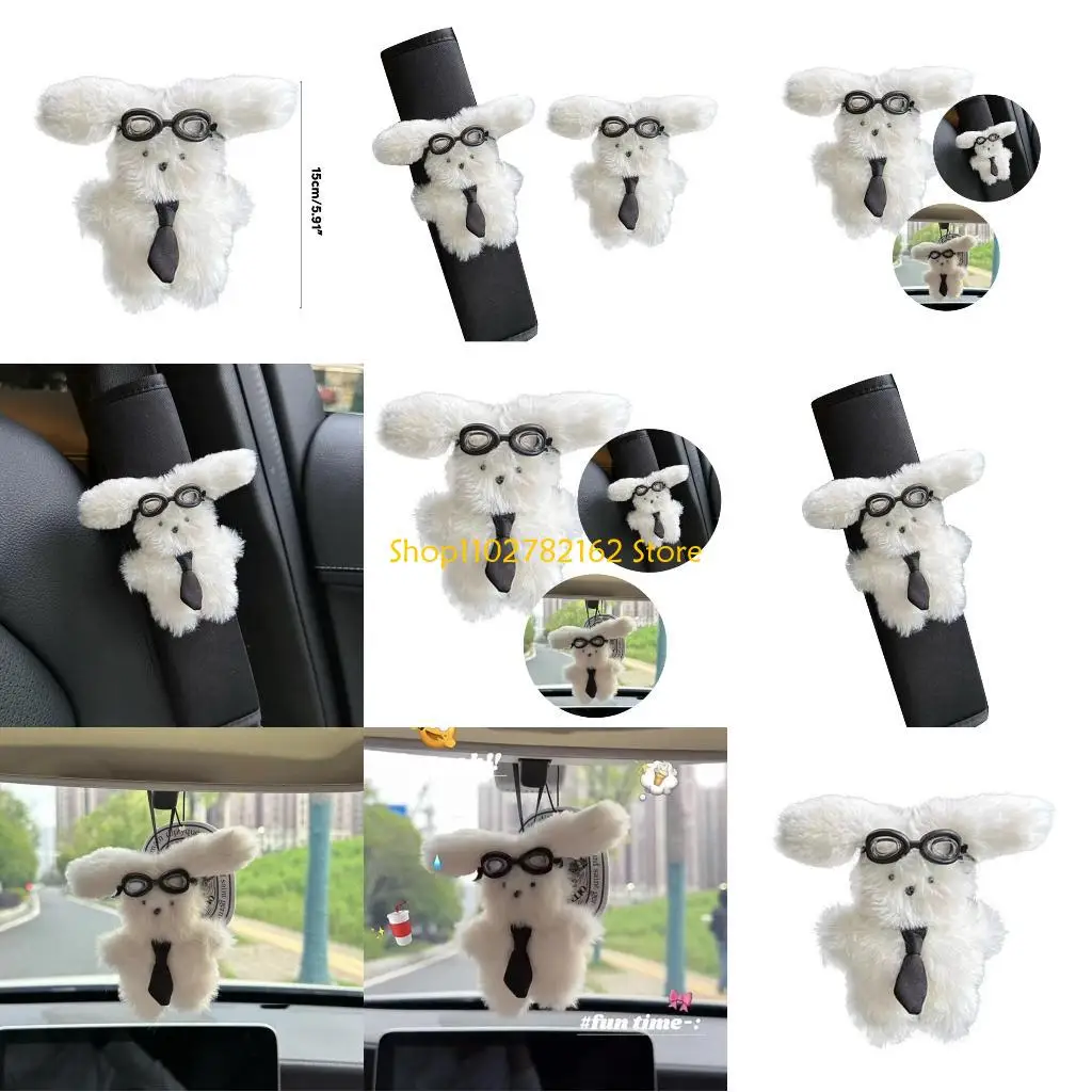 

547B Rabbit Pendant Soft Plush Ornament Lovely Keychain Car Backpack Decorations Gift