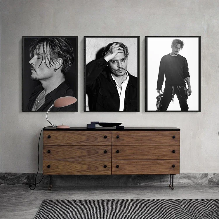 Modern Fashion Aesthetic Wall Art Actor Johnny Depp Famous Movie Star Canvas Poster Prints Home Bedroom Living Room Decoration