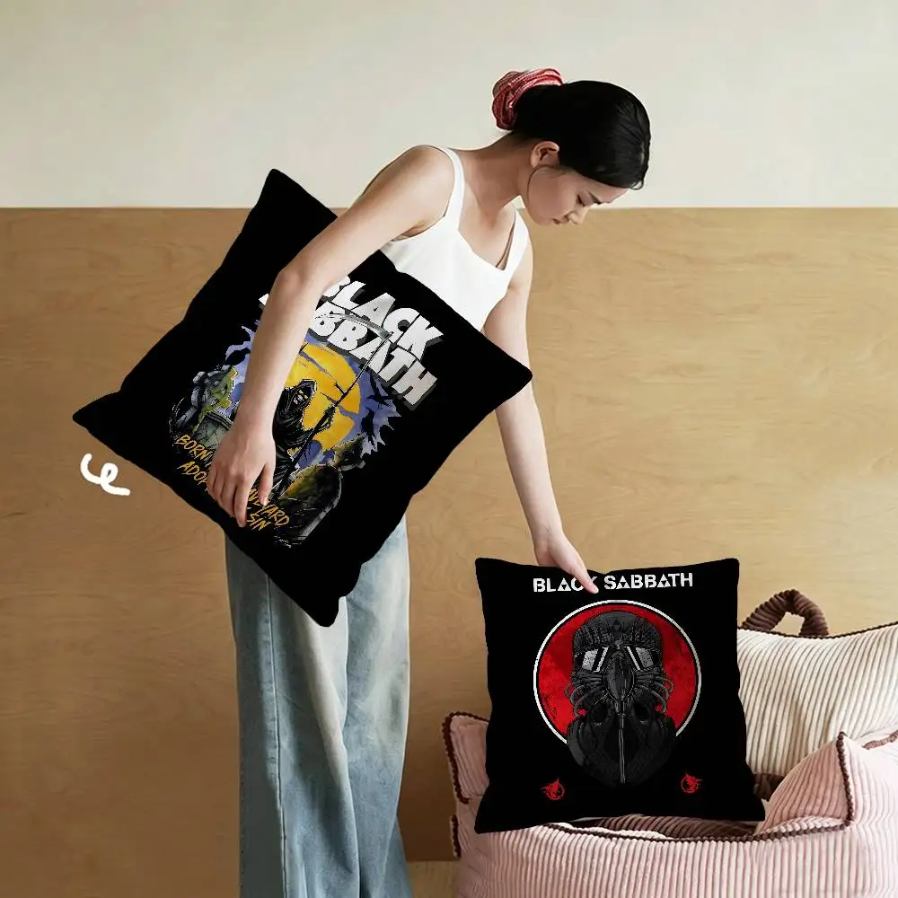 B-Black S-Sabbath Metal Band Cushion Cover Decorative Pillow Sofa Home Decor case pillow cases 4
