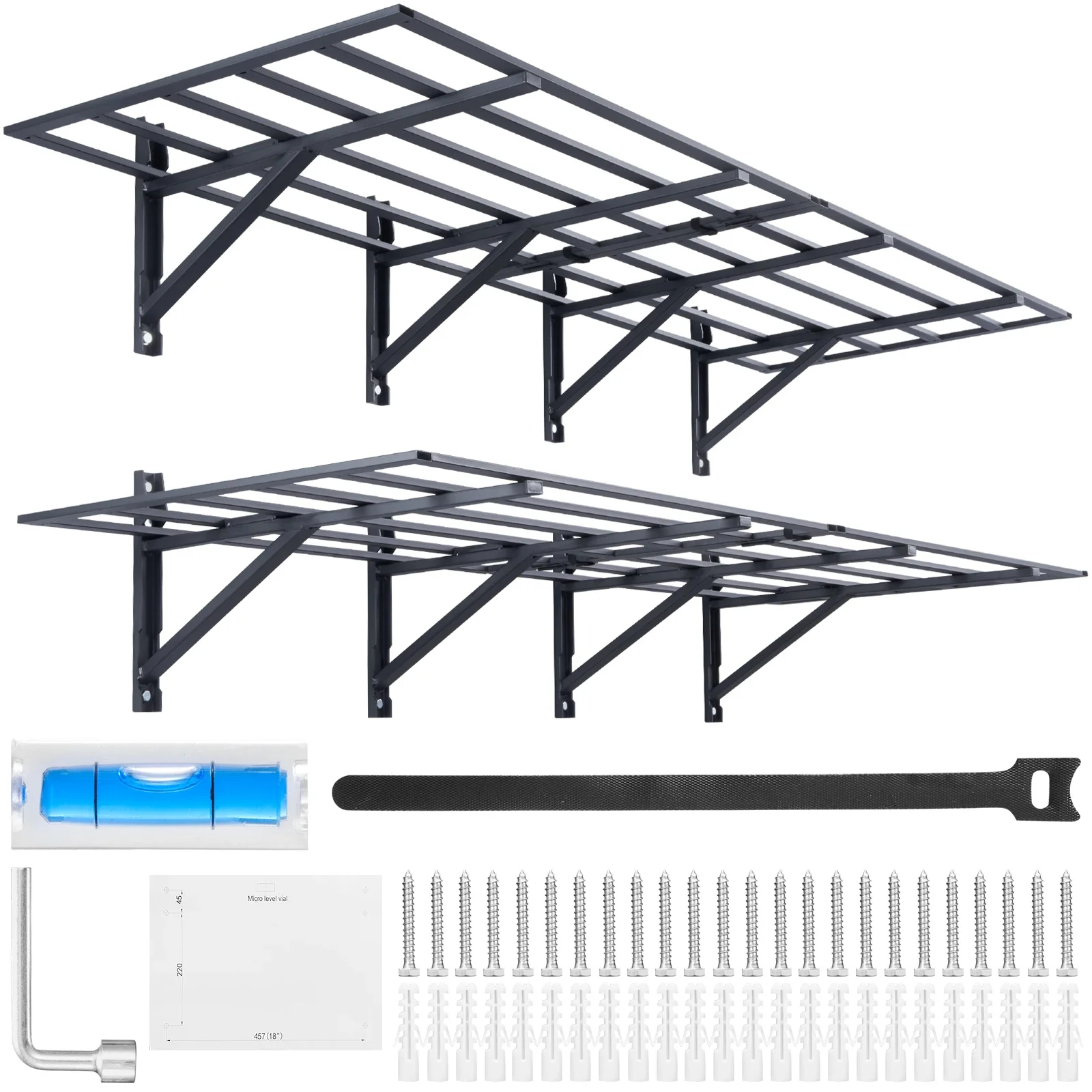 Garage Storage Shelving,2 Pack,6 x 2 ft Heavy Duty Garage Shelves Wall Mounted,1600 lbs Load Capacity(Total) Storage Rack