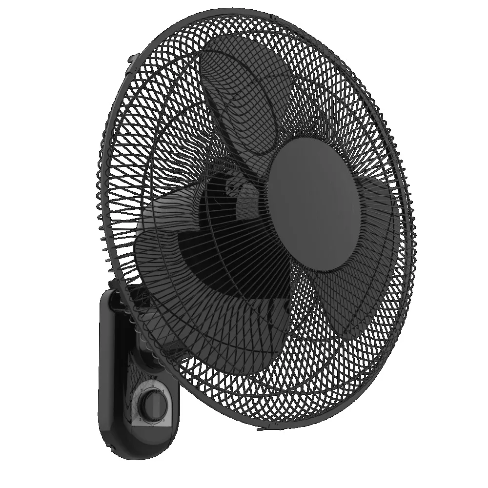 Ventilador de montaje en pared oscilante de 3 velocidades, 16 ", nuevo, negro