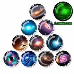 5PCS/lot Cabochon Glass Glow In The Dark Solar System Galaxy Spiral Nebula Picture 12mm 16mm 20mm 25mm Base for Diy Jewelry