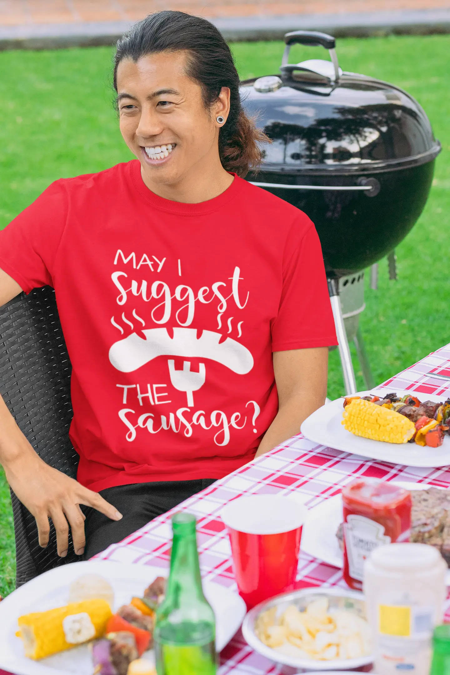 May I Suggest The Sausage T Shirt Summer Barbecue Grill Master TH791