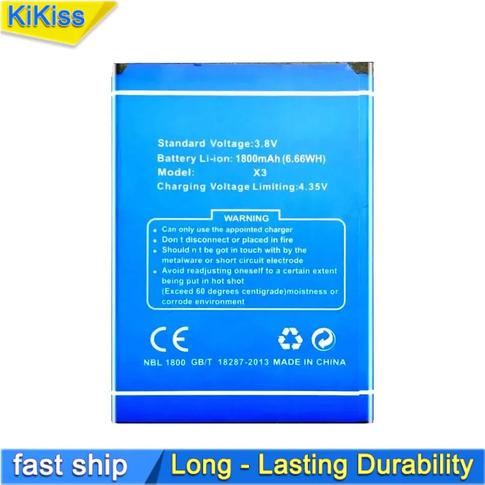 

For Doogee X3 Durable Mobile Phone Battery 1800mAh Safe