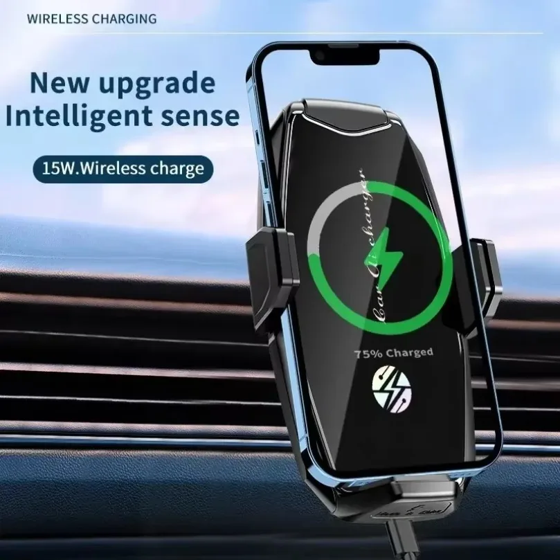 Car Wireless Charger Stand Auto Infrared Induction Car Phone Holder Mount Fast Car Charging for iPhone 17 16 15 Xiaomi Samsung