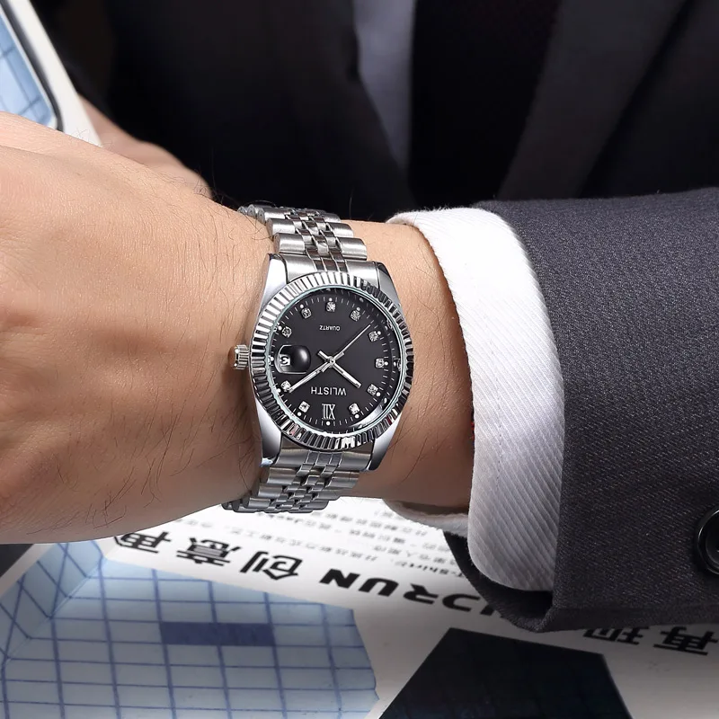 Relógio de pulso feminino clássico relógio de quartzo feminino elegante relógio de casal de luxo à prova dwaterproof água data relógio masculino esportes relógios presente