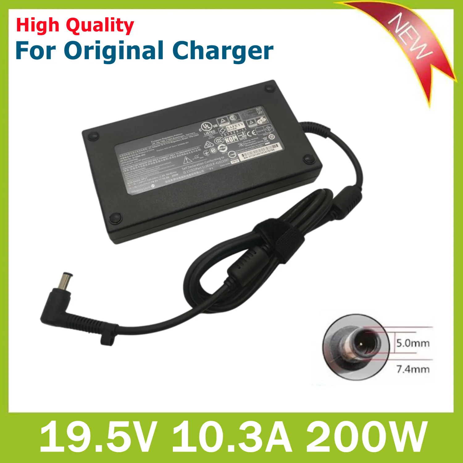 

19.5V 10.3A 200W 7.4*5.0MM Laptop Adapter Charger For HP EliteBook 8740W 8760W 8770W ZBook 15 17 TPN-CA03 815680-002 835888-001