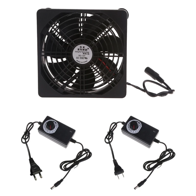 

110V 220V 3-12V AC Powered Computer Fan 12CM Воздуходувка для модема TV Box Receiver DVR Playstation Xbox Радиатор охлаждения